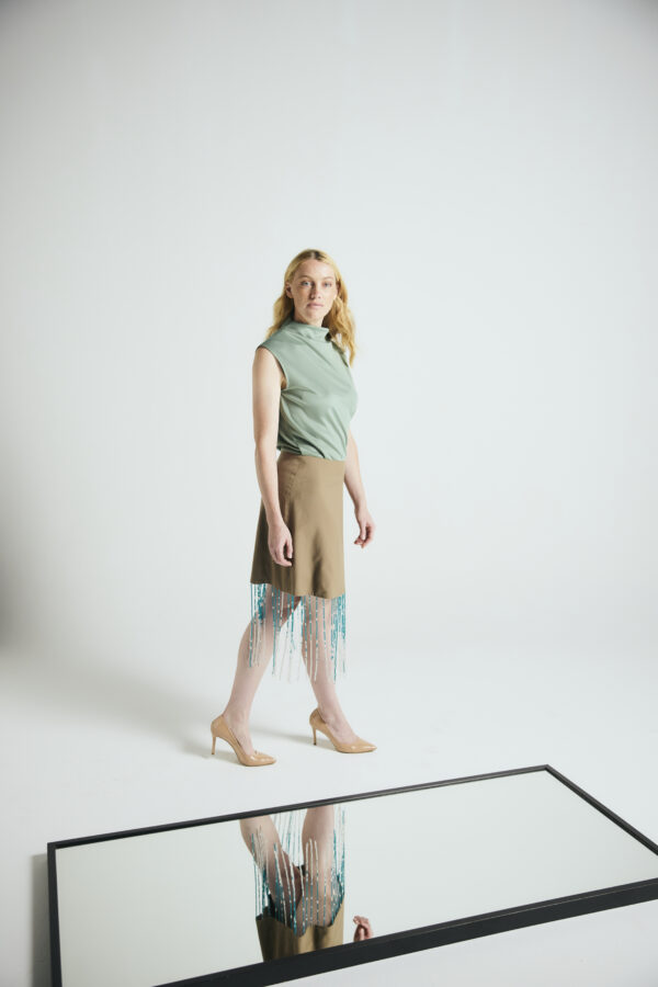 Turtleneck top in soft green colour - Billede 3