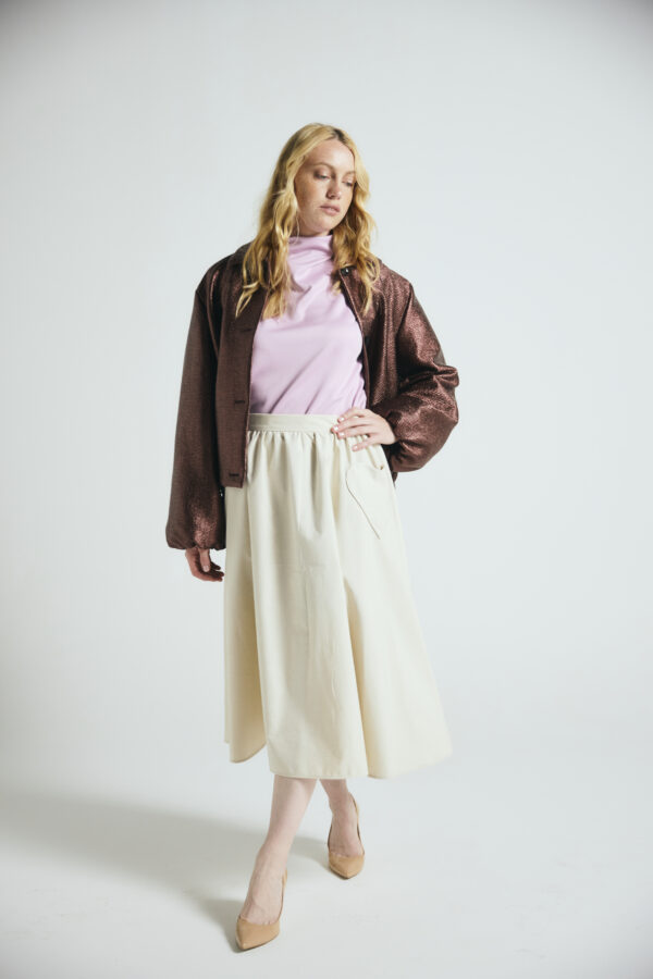 Turtleneck top in delicate violet colour