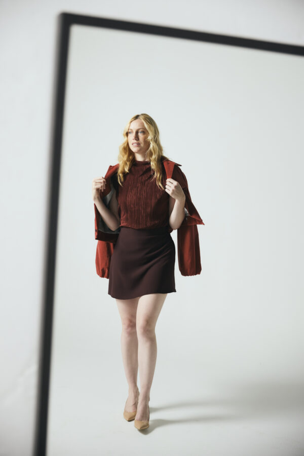 Plum colour a-skirt