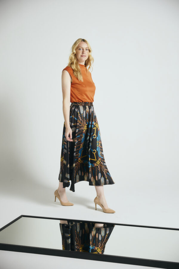 Turtleneck top in burned orange colour