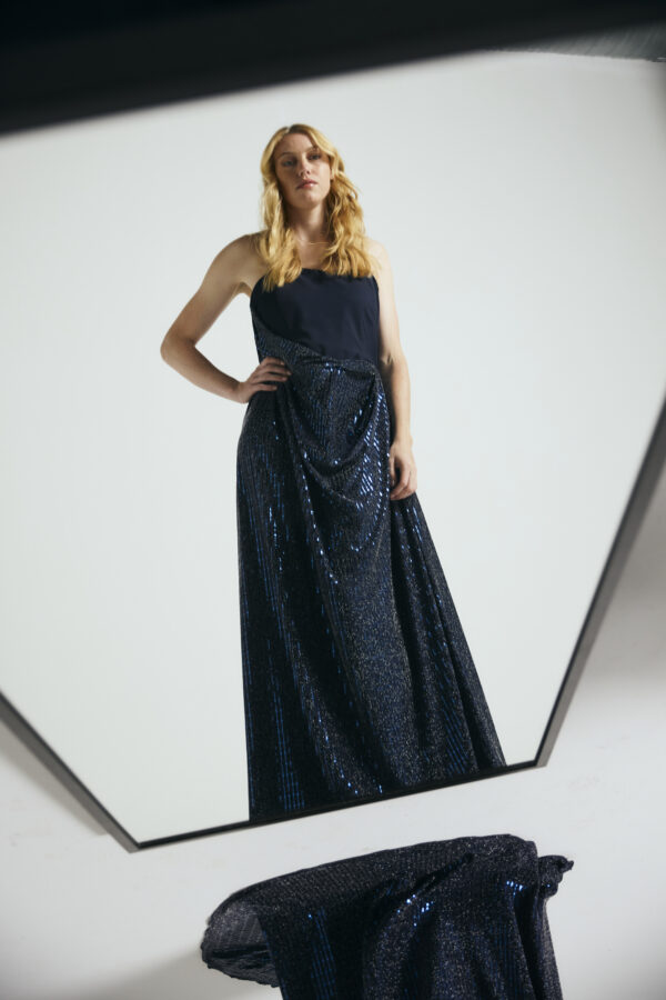 Midnight blue sequin dress