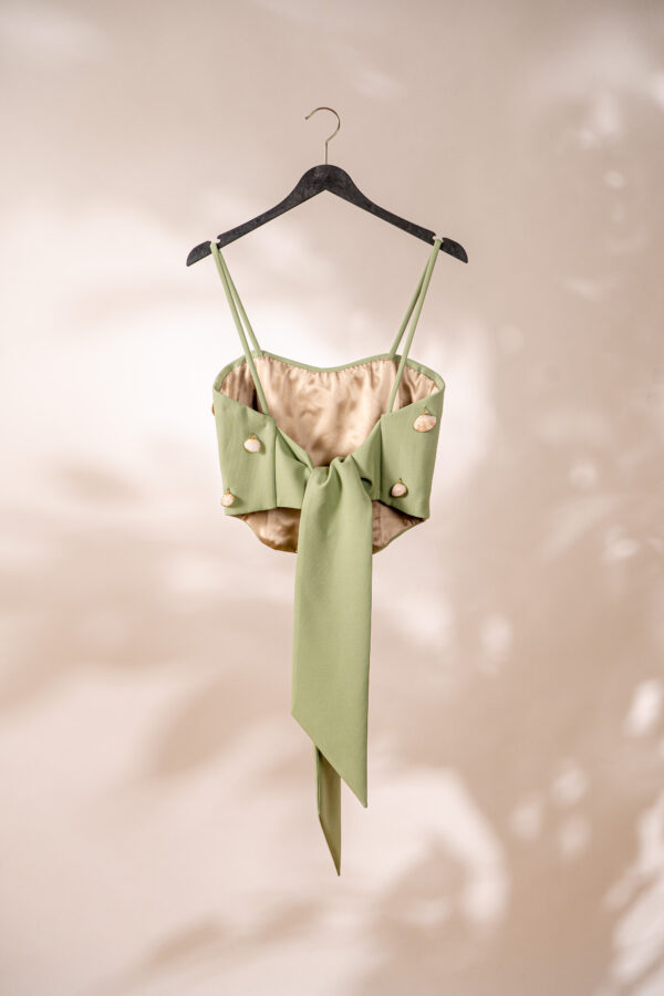 Bold top in green with decorated seashells - Billede 5