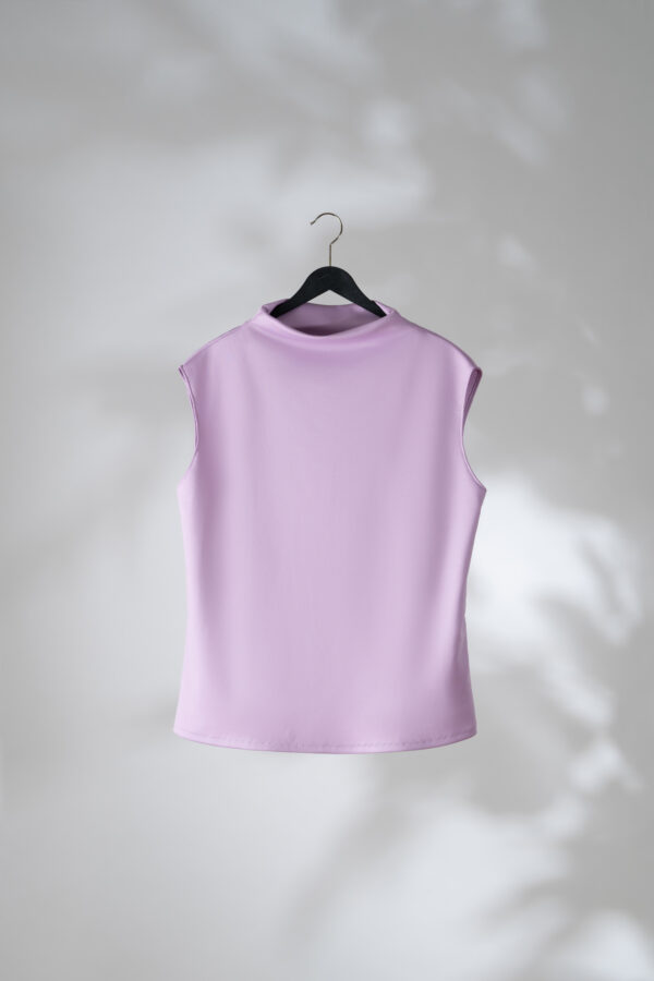 Turtleneck top in delicate violet colour - Billede 3