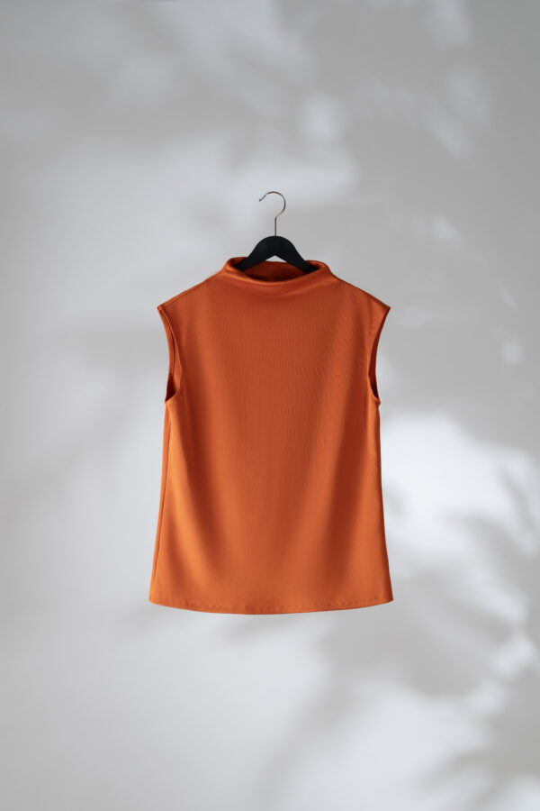 Turtleneck top in burned orange colour - Billede 5