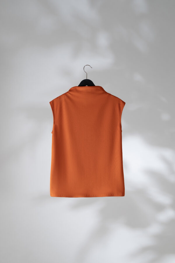 Turtleneck top in burned orange colour - Billede 6