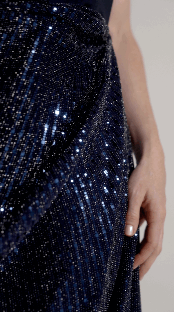 Midnight blue sequin dress - Billede 2