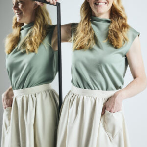 Turtleneck top in soft green colour