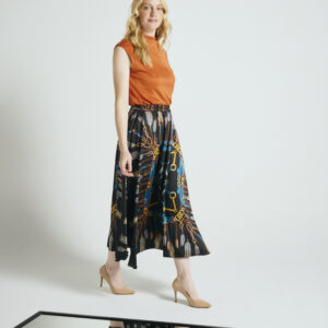 Turtleneck top in burned orange colour