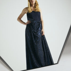 Midnight blue sequin dress
