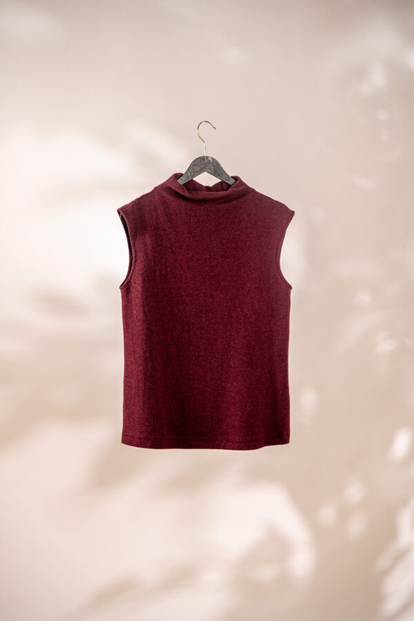 Turtleneck top in burgundy wool - Billede 2